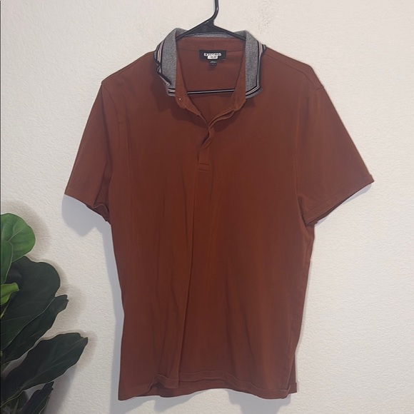 Express Men's Brown polo Shirt Large - Picture 1 of 5